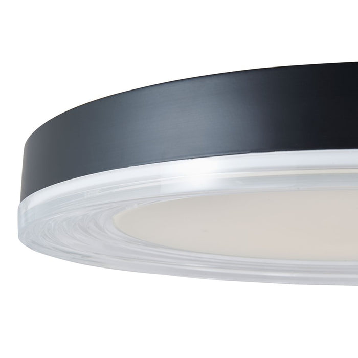 Abra Lighting Waves 1 Light 20" Ribbed Acrylic Flushmount, Black