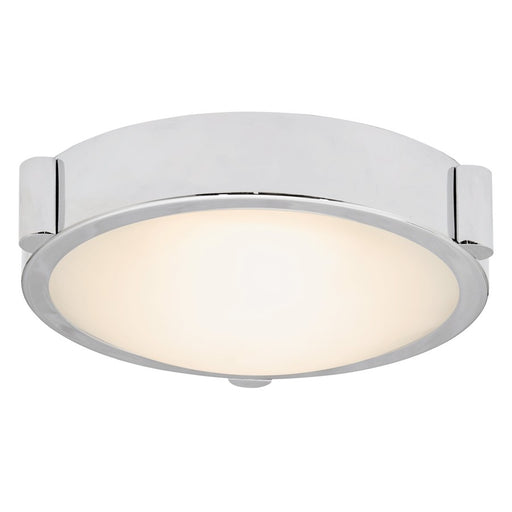 Abra Lighting Halo 1 Light 8" Frosted Flushmount, Chrome