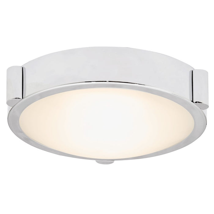 Abra Lighting Halo 1 Light 8" Frosted Flushmount, Chrome