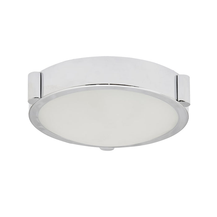 Abra Lighting Halo 1 Light 8" Frosted Flushmount, Chrome