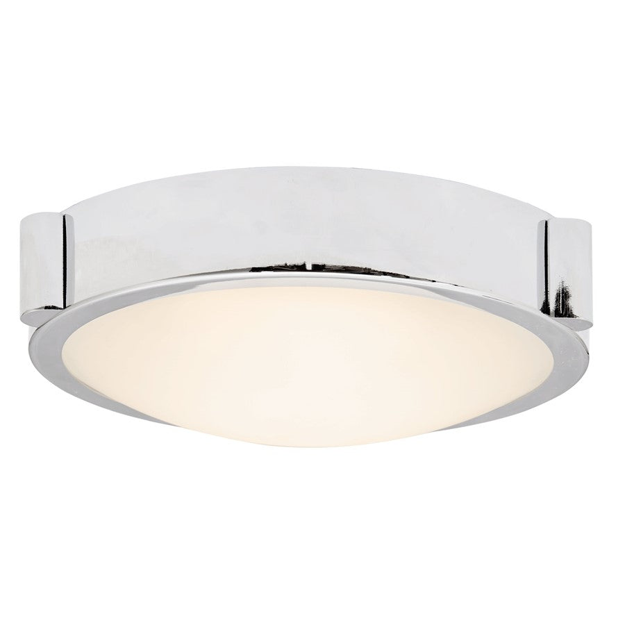 Abra Lighting Halo 1 Light 8" Frosted Flushmount, Chrome