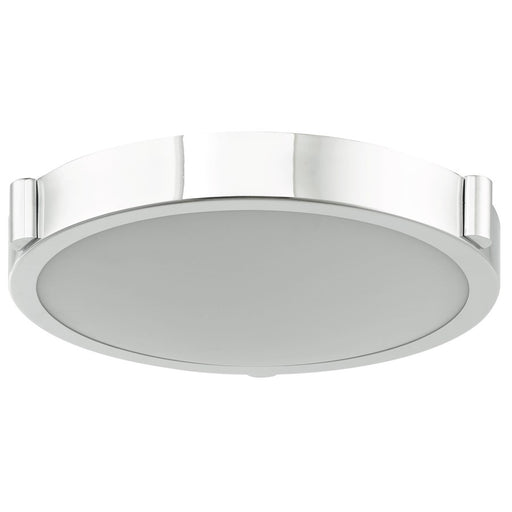 Abra Lighting Halo 1 Light 11" Frosted Flushmount, Chrome