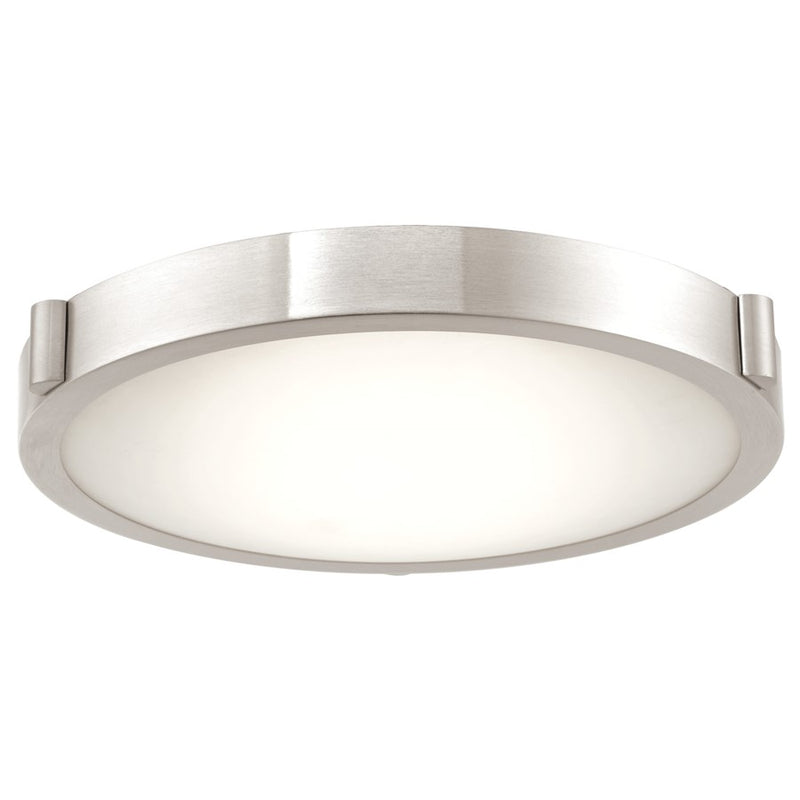 Abra Lighting Halo 1 Light 13" Frosted Flushmount, Nickel