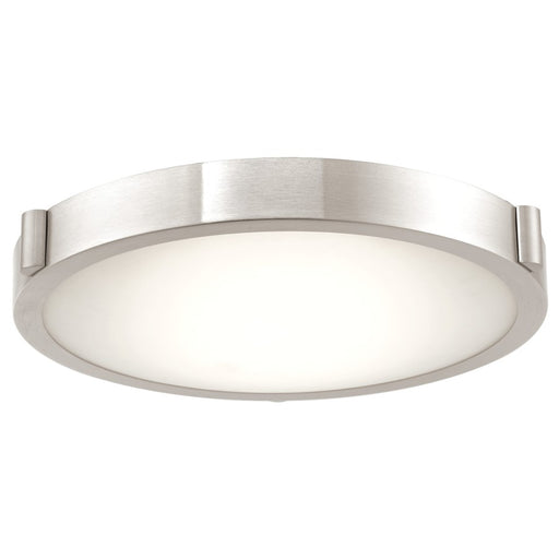 Abra Lighting Halo 1 Light 13" Frosted Flushmount, Nickel