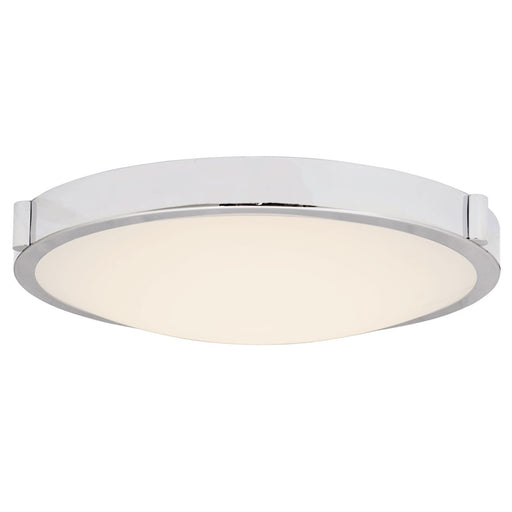 Abra Lighting Halo 1 Light 13" Frosted Flushmount, Chrome