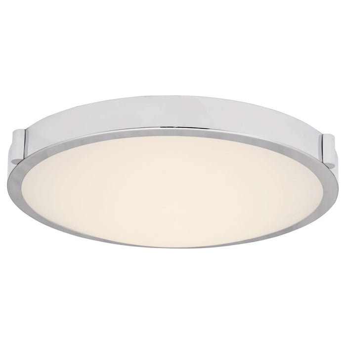 Abra Lighting Halo 1 Light 13" Frosted Flushmount, Chrome