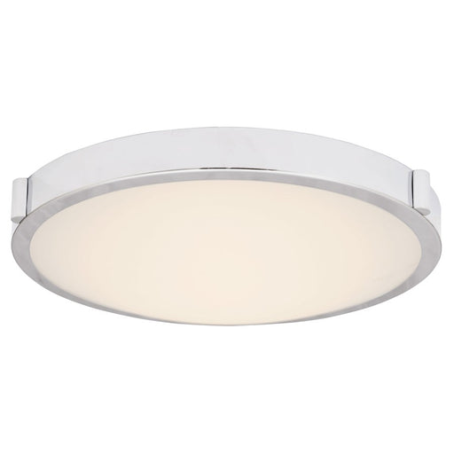 Abra Lighting Halo 1 Light 13" Frosted Flushmount, Chrome
