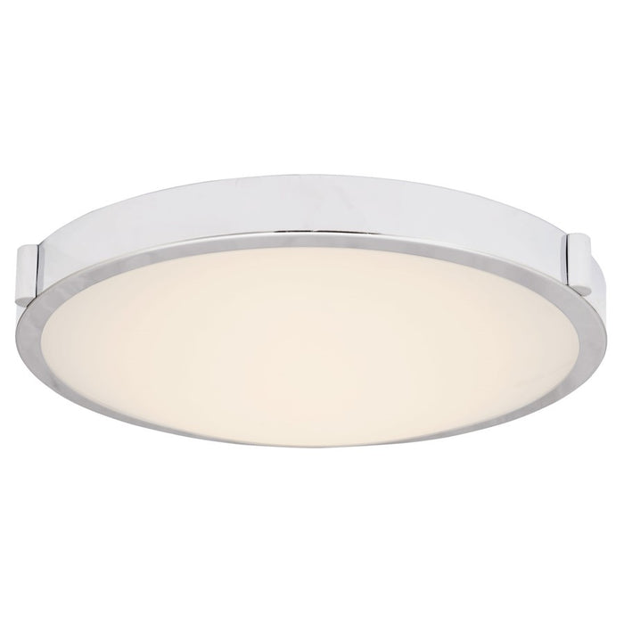 Abra Lighting Halo 1 Light 13" Frosted Flushmount, Chrome