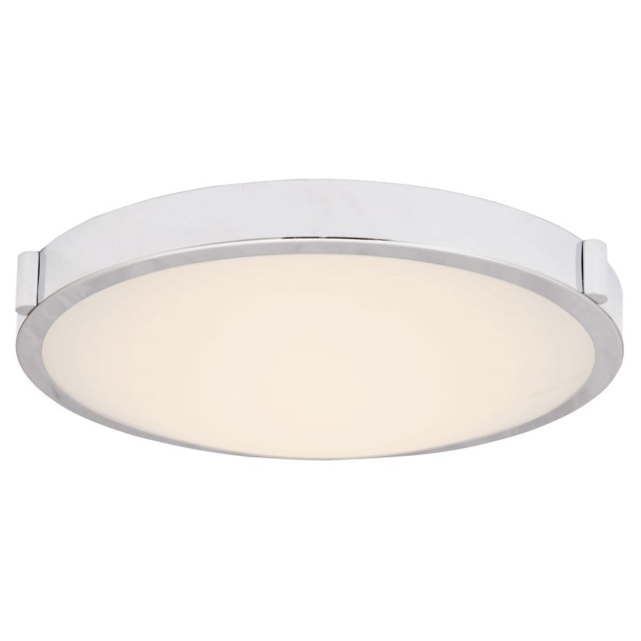 Abra Lighting Halo 1 Light 13" Frosted Flushmount, Chrome