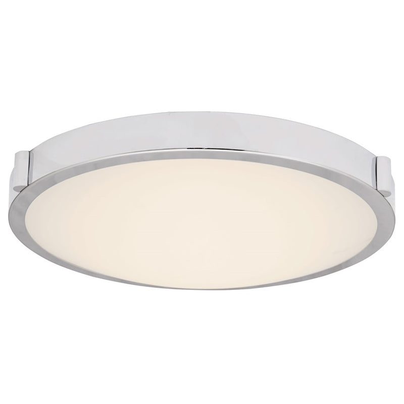 Abra Lighting Halo 1 Light 13" Frosted Flushmount, Chrome