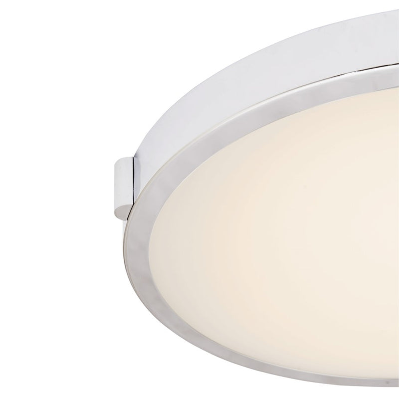 Abra Lighting Halo 1 Light 13" Frosted Flushmount, Chrome