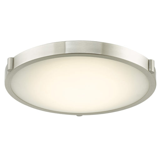 Abra Lighting Halo 1 Light 17" Frosted Flushmount, Nickel