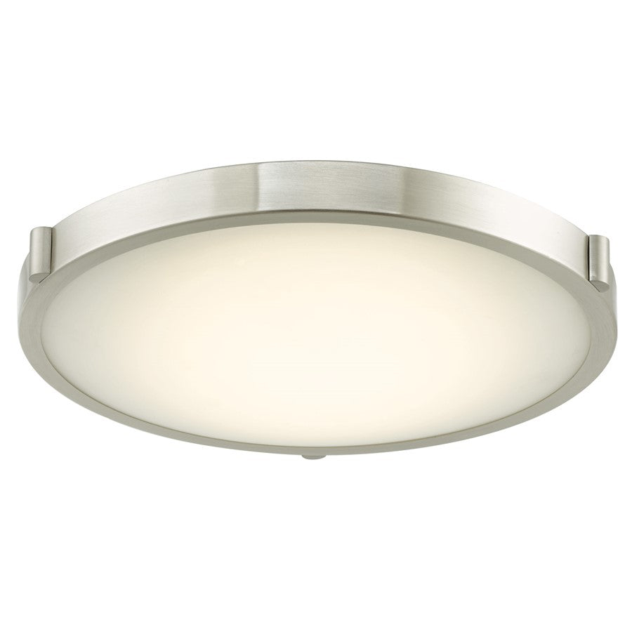 Abra Lighting Halo 1 Light 17" Frosted Flushmount, Nickel
