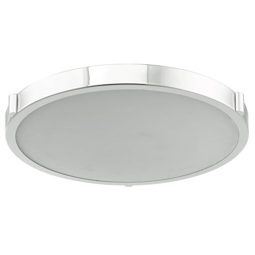 Abra Lighting Halo 1 Light 17" Frosted Flushmount, Chrome