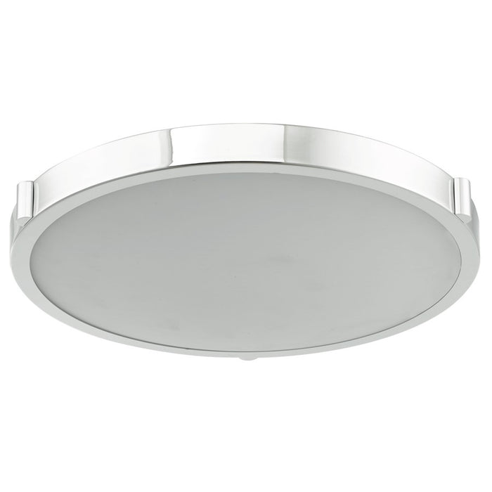Abra Lighting Halo 1 Light 17" Frosted Flushmount, Chrome