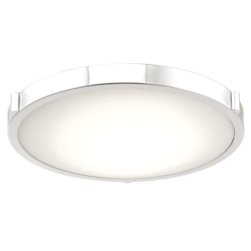 Abra Lighting Halo 1 Light 17" Frosted Flushmount, Chrome