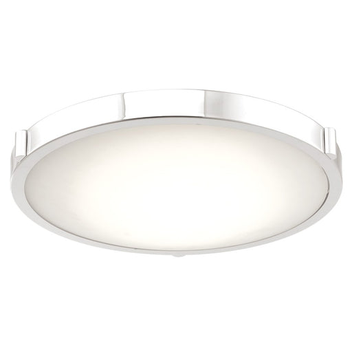 Abra Lighting Halo 1 Light 17" Frosted Flushmount, Chrome