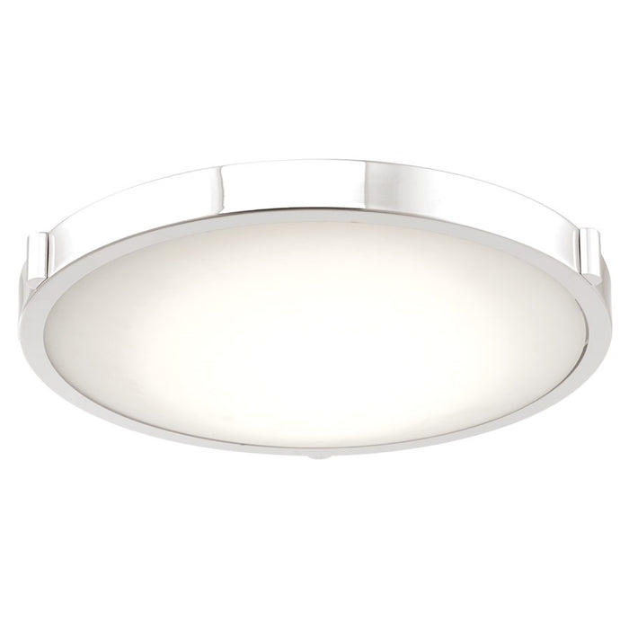 Abra Lighting Halo 1 Light 17" Frosted Flushmount, Chrome