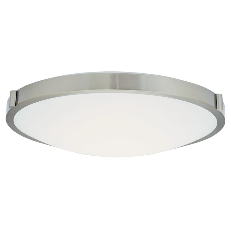 Abra Lighting Halo 1 Light 20" Frosted Flushmount, Nickel
