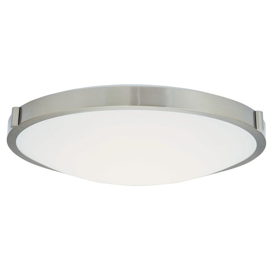 Abra Lighting Halo 1 Light 20" Frosted Flushmount, Nickel