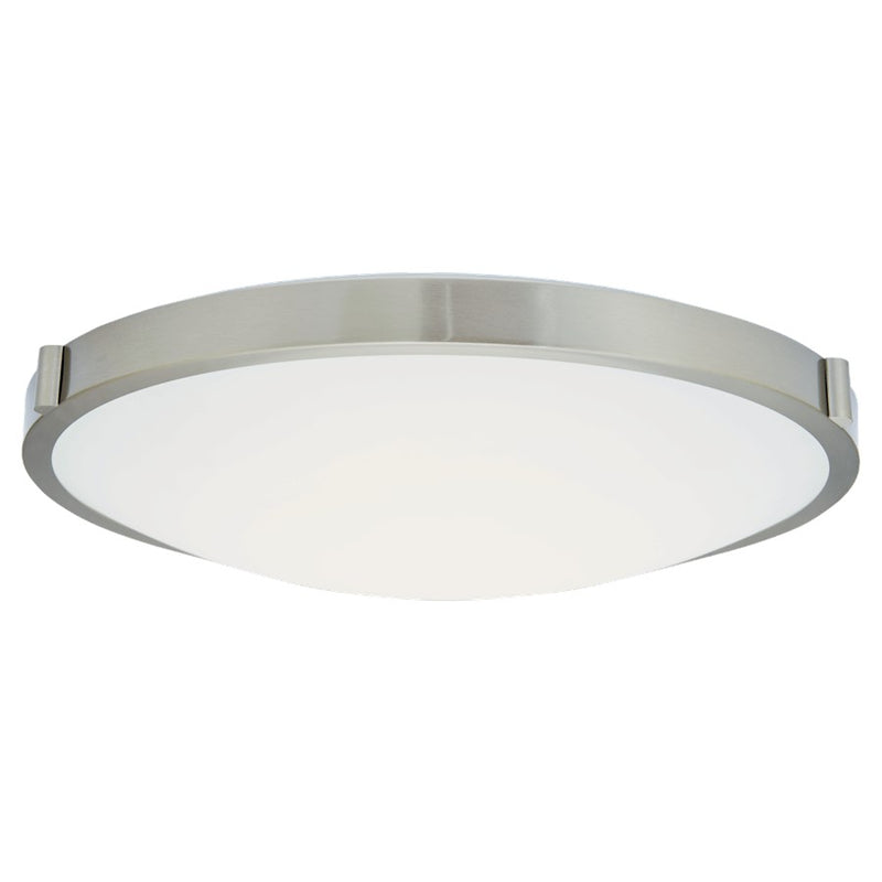 Abra Lighting Halo 1 Light 20" Frosted Flushmount, Chrome