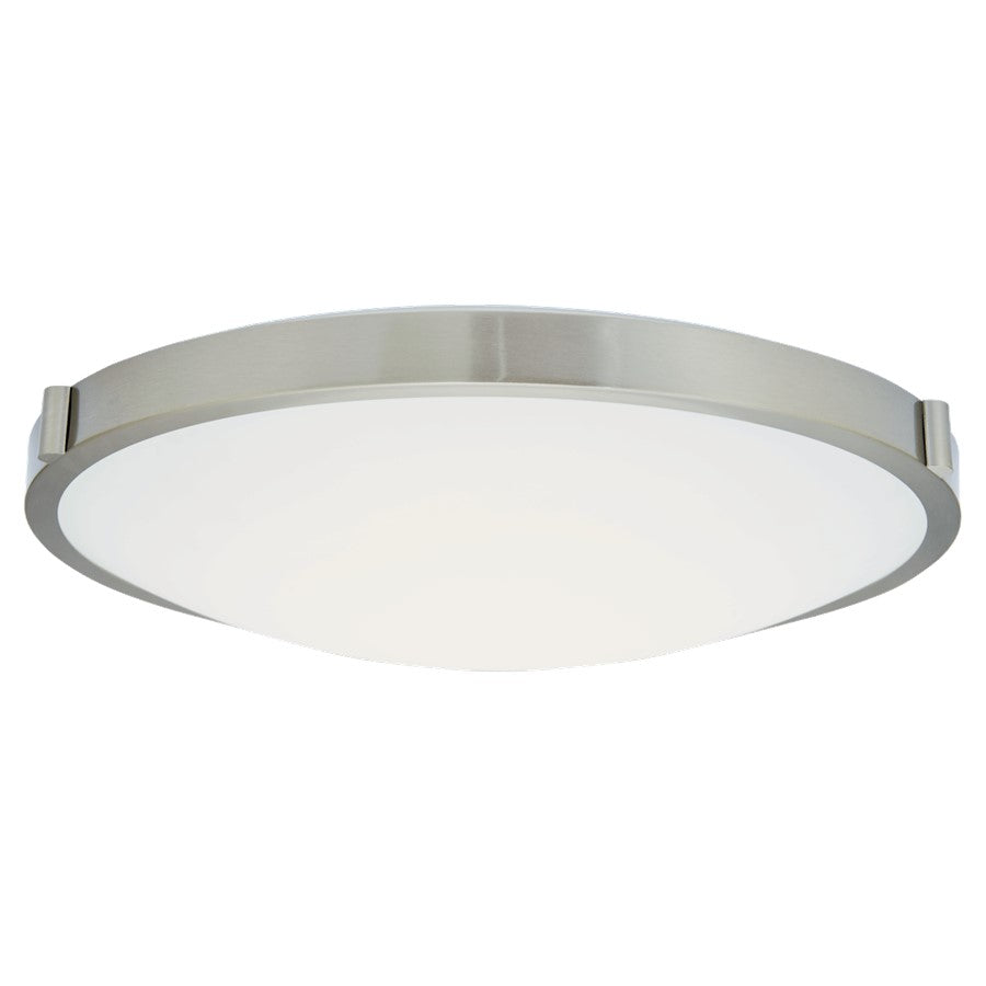 Abra Lighting Halo 1 Light 20" Frosted Flushmount, Chrome