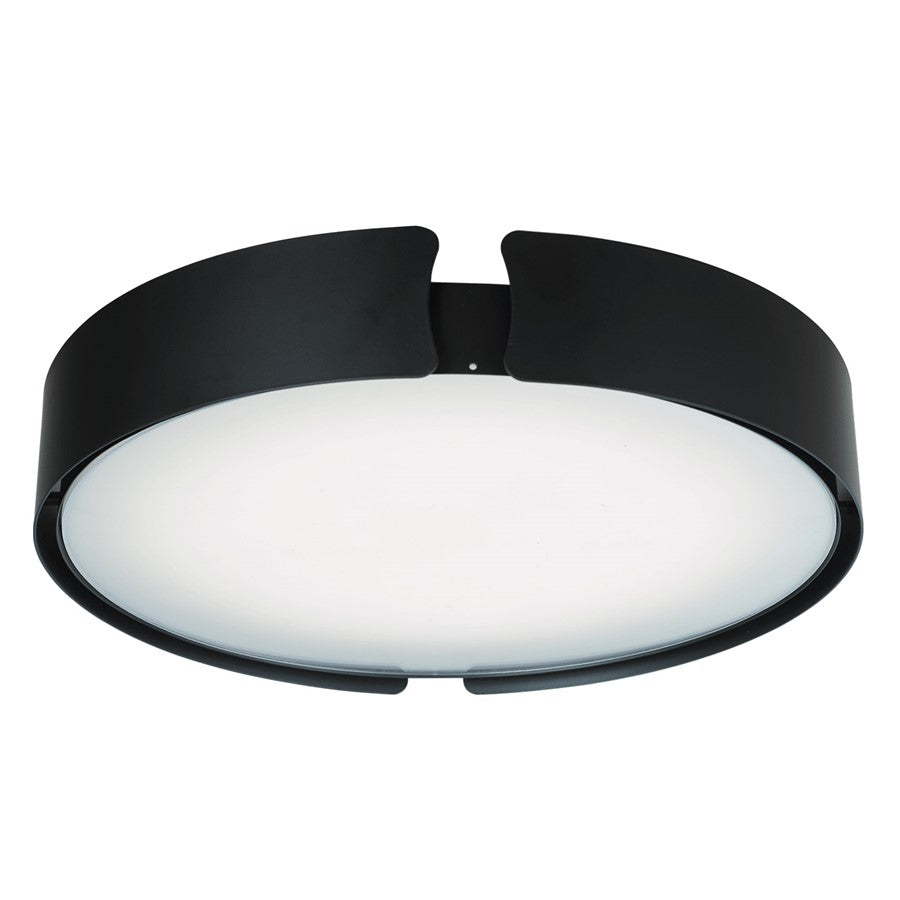 Abra Lighting Mystic 1Lt 18" Split Frame Flushmount, Black - 30070FM-BL-MYSTIC