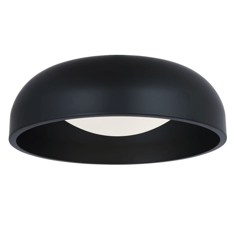 Abra Lighting Lynx 1 Light 13" Inner Curve Flushmount/Opal, Black