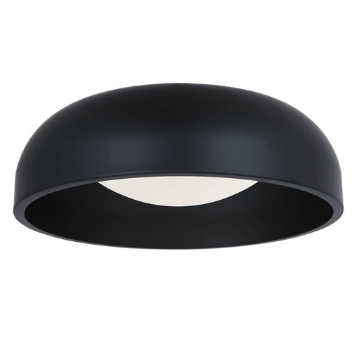 Abra Lighting Lynx 1 Light 13" Inner Curve Flushmount/Opal, Black