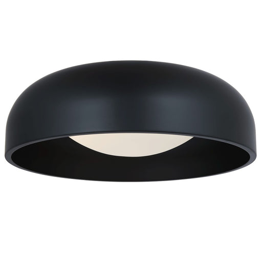 Abra Lighting Lynx 1 Light 17" Inner Curve Flushmount/Opal, Black