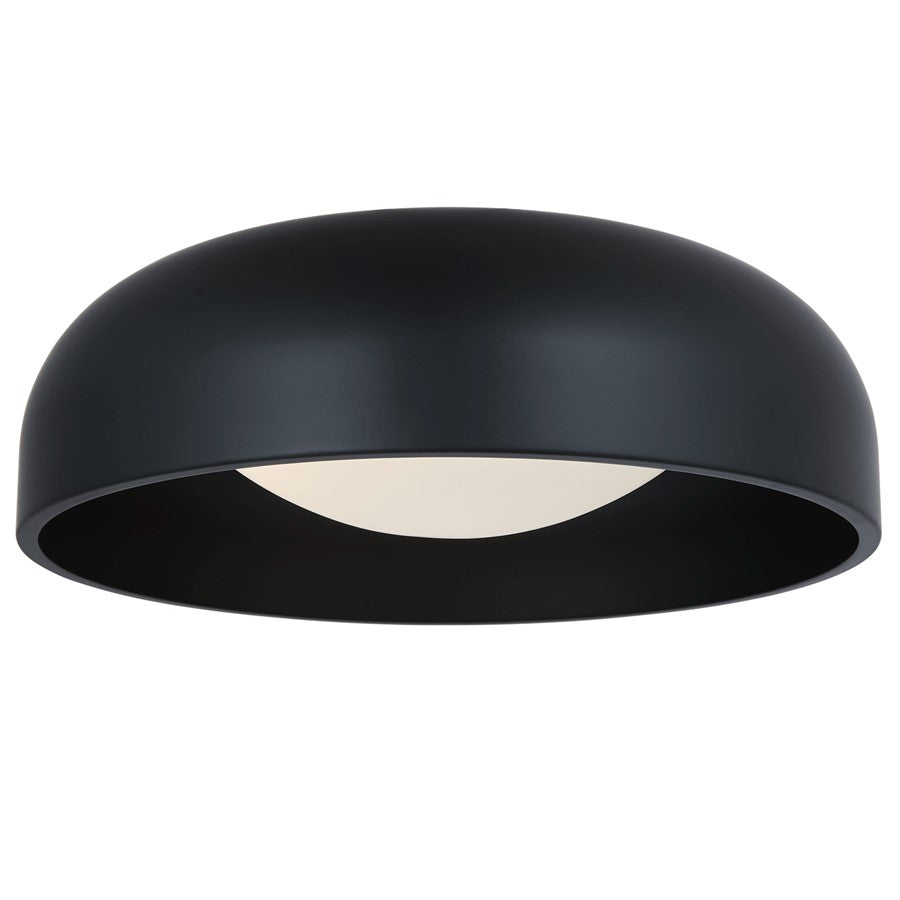 Abra Lighting Lynx 1 Light 17" Inner Curve Flushmount/Opal, Black