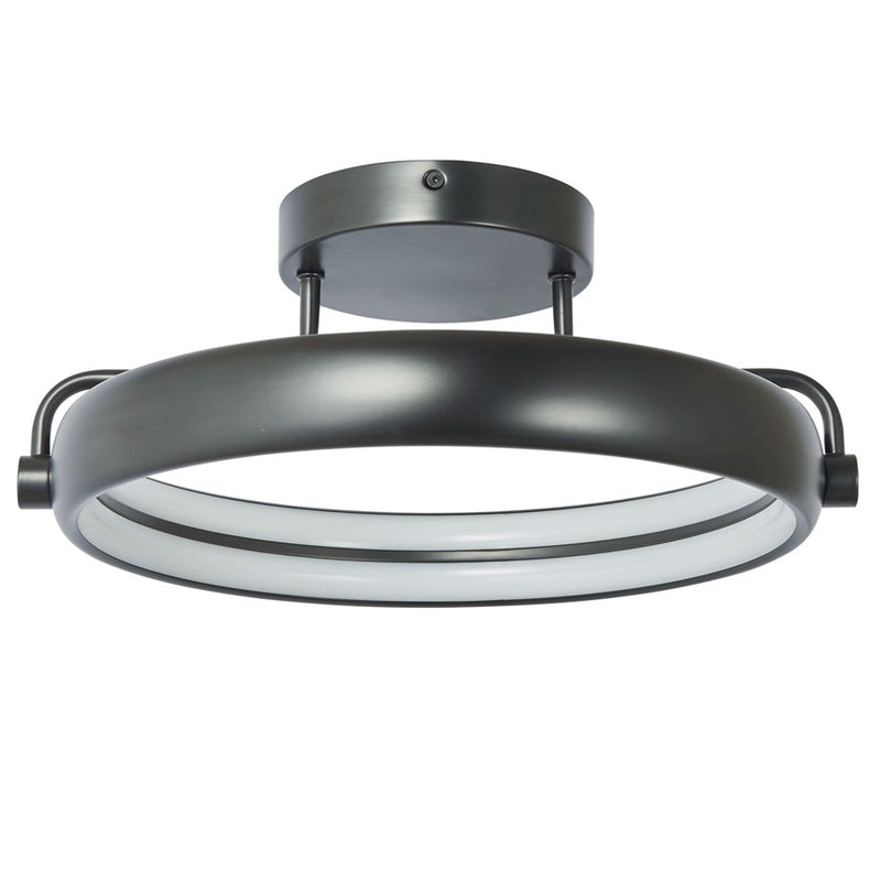 Abra Lighting Rave 1 Light 14" Dual LED Ring Flushmount, Black