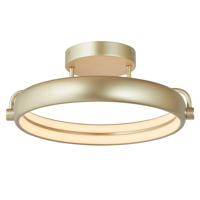 Abra Lighting Rave 1 Light 14" Dual LED Ring Flushmount, Silver
