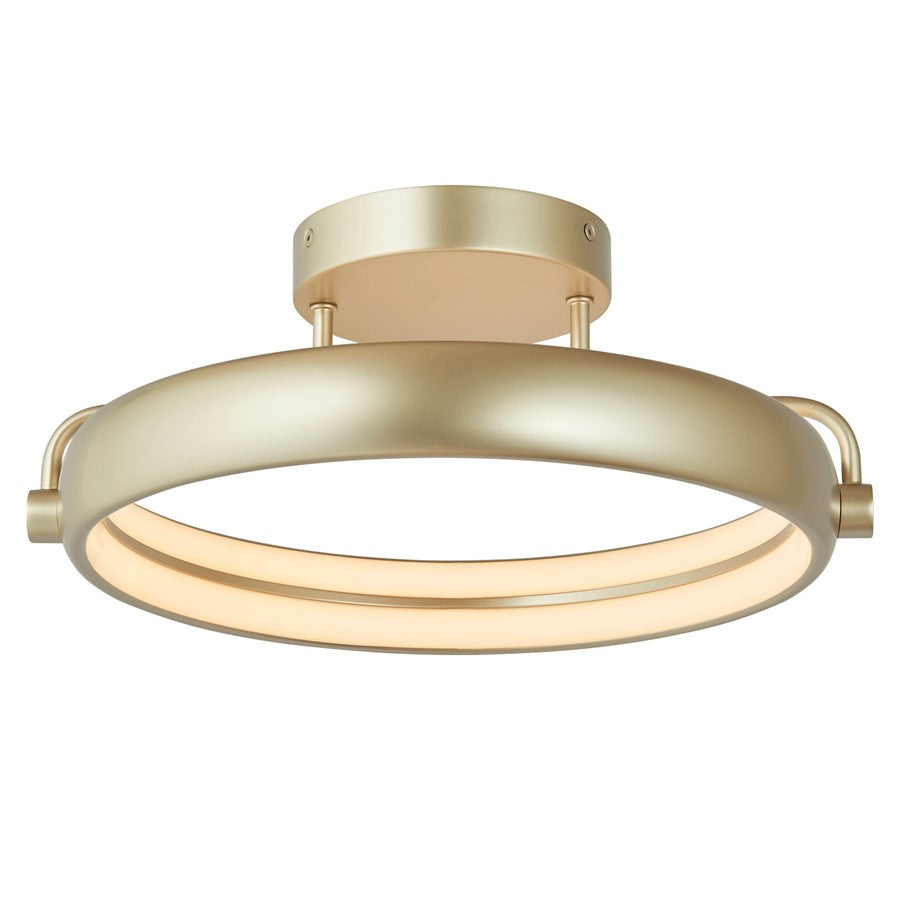 Abra Lighting Rave 1 Light 14" Dual LED Ring Flushmount, Silver