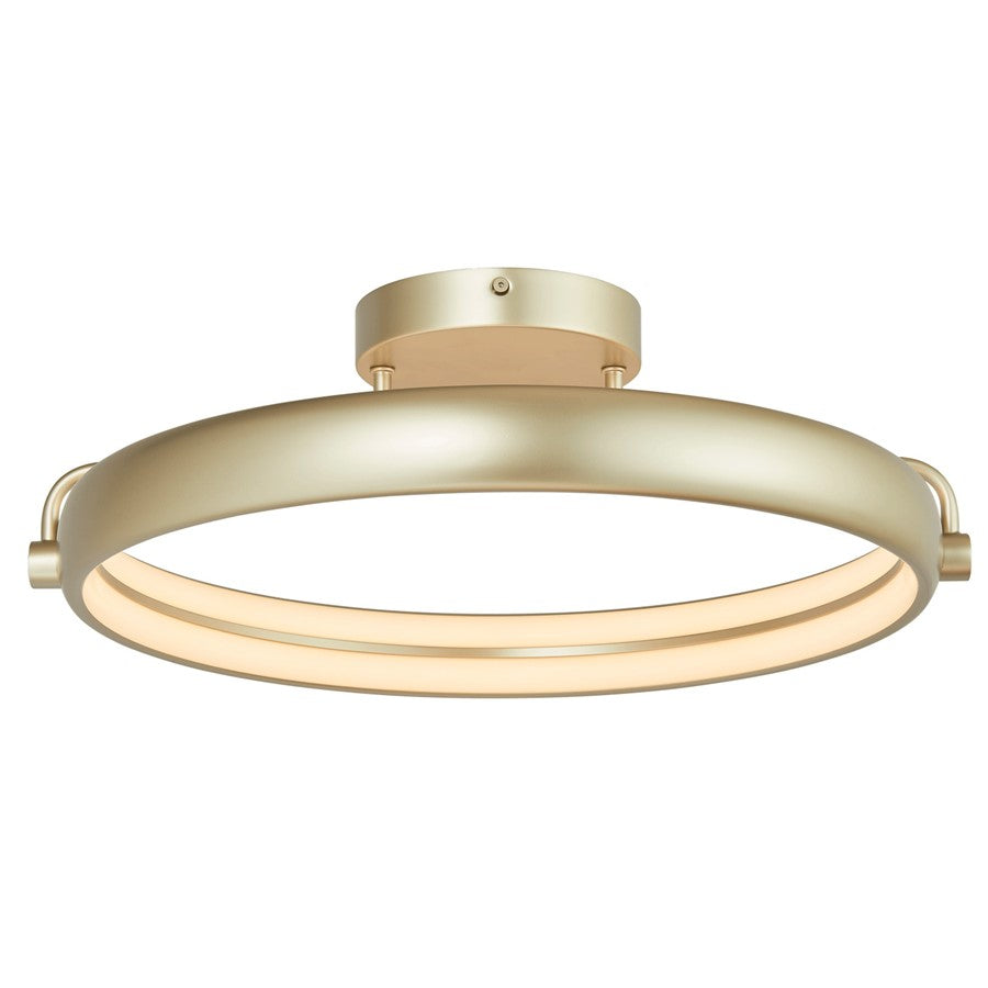 Abra Lighting Rave 1 Light 18" Dual LED Ring Flushmount, Silver