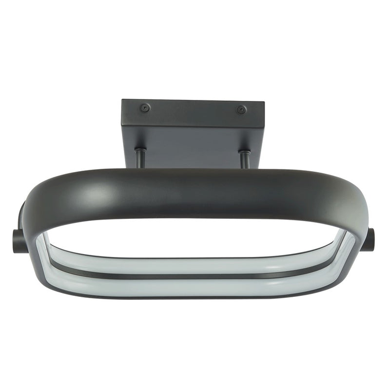 Abra Lighting Rave 1 Light 14" Dual LED Square Flushmount, Black