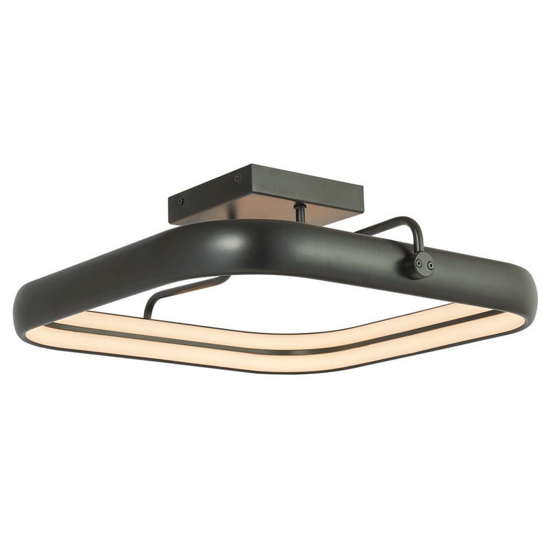 Abra Lighting Rave 1 Light 18" Dual LED Square Flushmount, Black