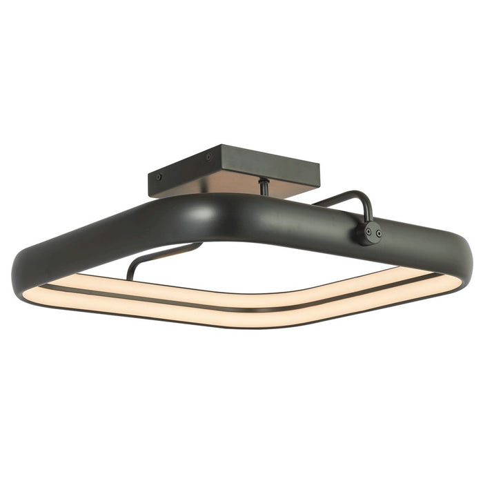 Abra Lighting Rave 1 Light 18" Dual LED Square Flushmount, Black