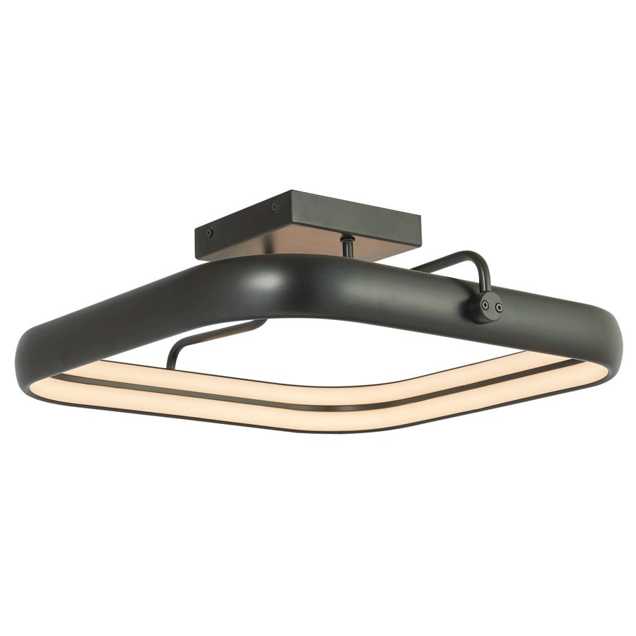 Abra Lighting Rave 1 Light 18" Dual LED Square Flushmount, Black
