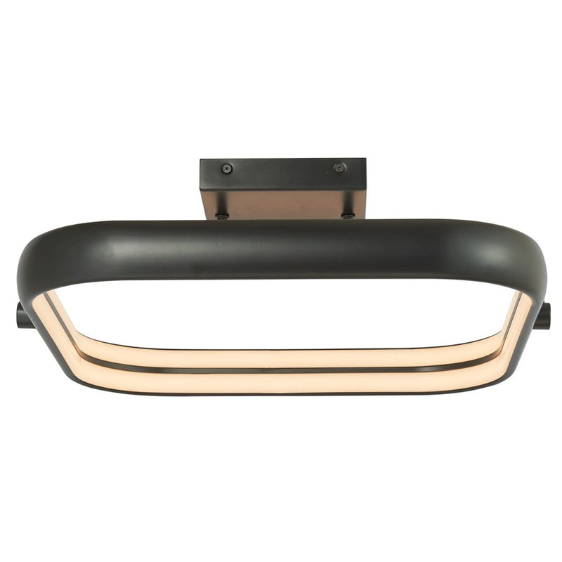 Abra Lighting Rave 1 Light 18" Dual LED Square Flushmount, Black