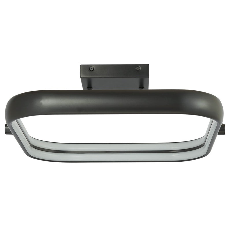 Abra Lighting Rave 1 Light 18" Dual LED Square Flushmount, Black