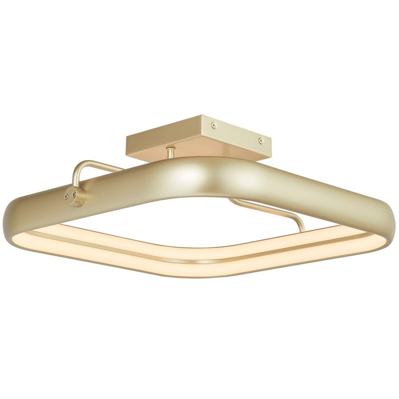 Abra Lighting Rave 1 Light 18" Dual LED Square Flushmount, Gold