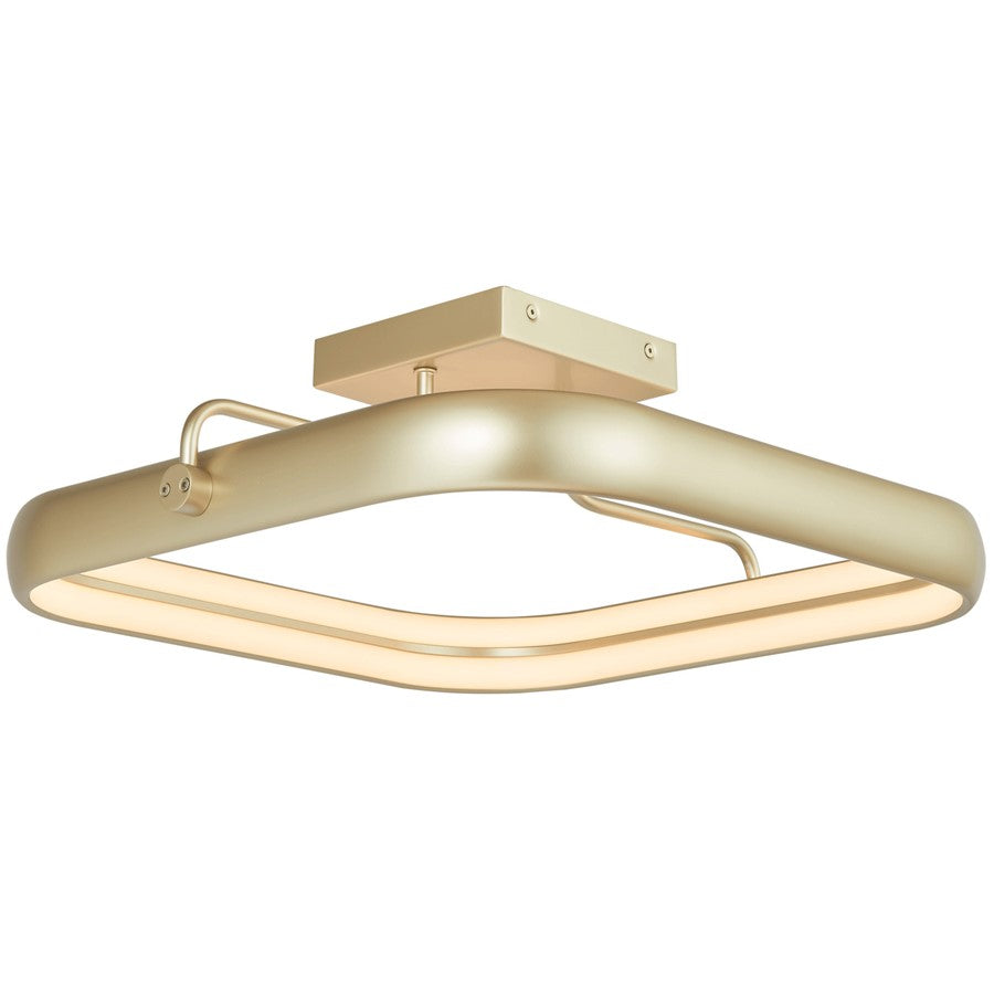 Abra Lighting Rave 1 Light 18" Dual LED Square Flushmount, Gold