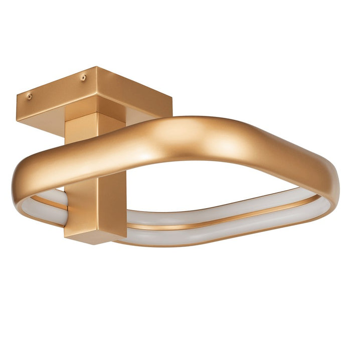 Abra Lighting Rave 1 Light Dual LED Square Semi-Flushmount, Gold