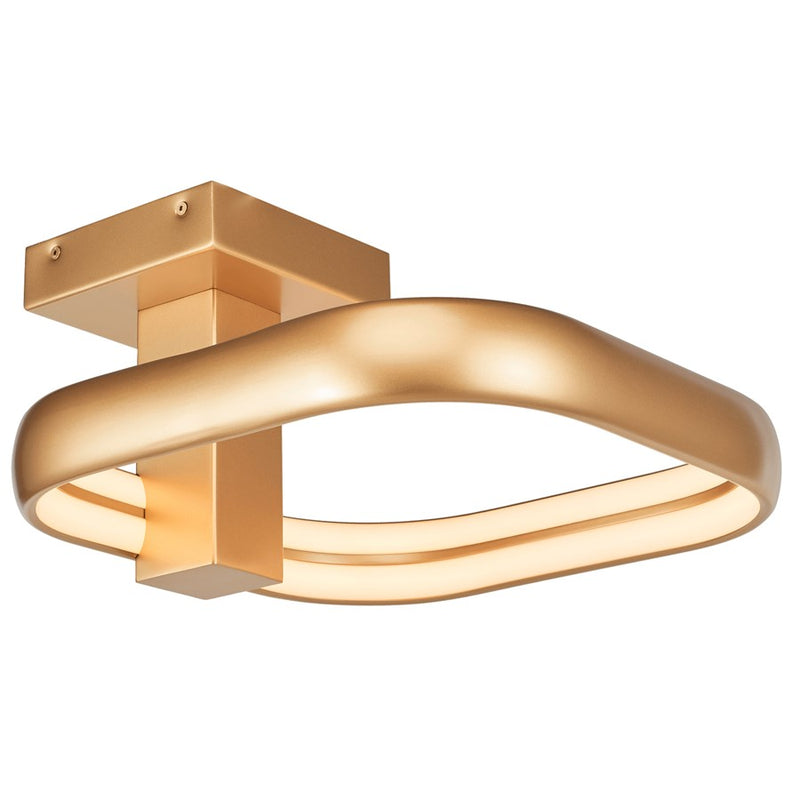 Abra Lighting Rave 1 Light Dual LED Square Semi-Flushmount, Gold