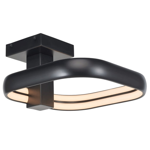 Abra Lighting Rave 1Lt Dual LED Square Semi-Flushmount, Black - 30086FM-MB-RAVE