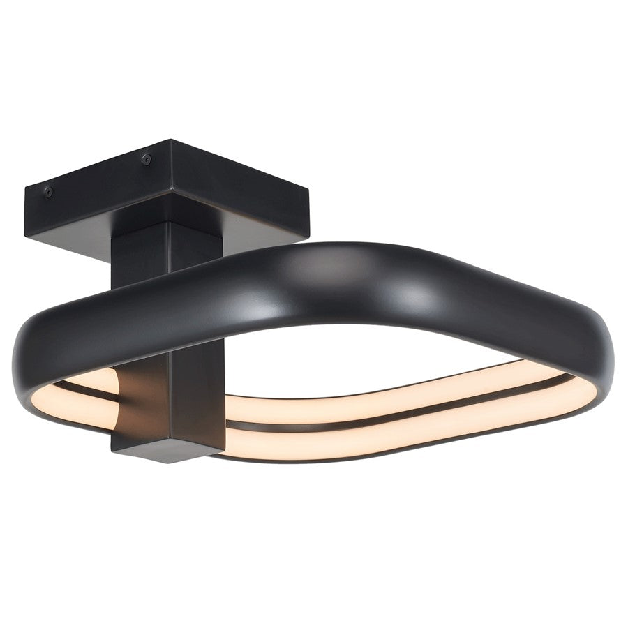Abra Lighting Rave 1Lt Dual LED Square Semi-Flushmount, Black - 30086FM-MB-RAVE