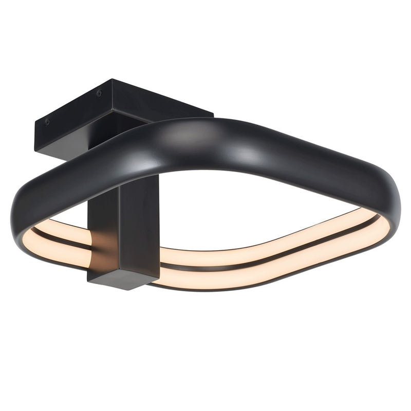 Abra Lighting Rave 1 Light Dual LED Square Semi-Flushmount, Black