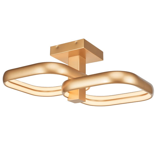 Abra Lighting Rave 2Lt LED Twin Square Semi-Flushmount, Gold - 30087FM-GLD-RAVE
