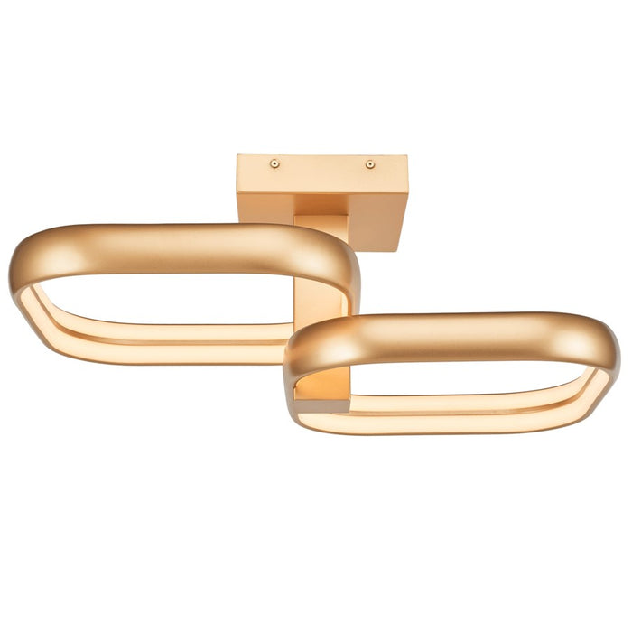 Abra Lighting Rave 2 Light LED Twin Square Semi-Flushmount, Gold